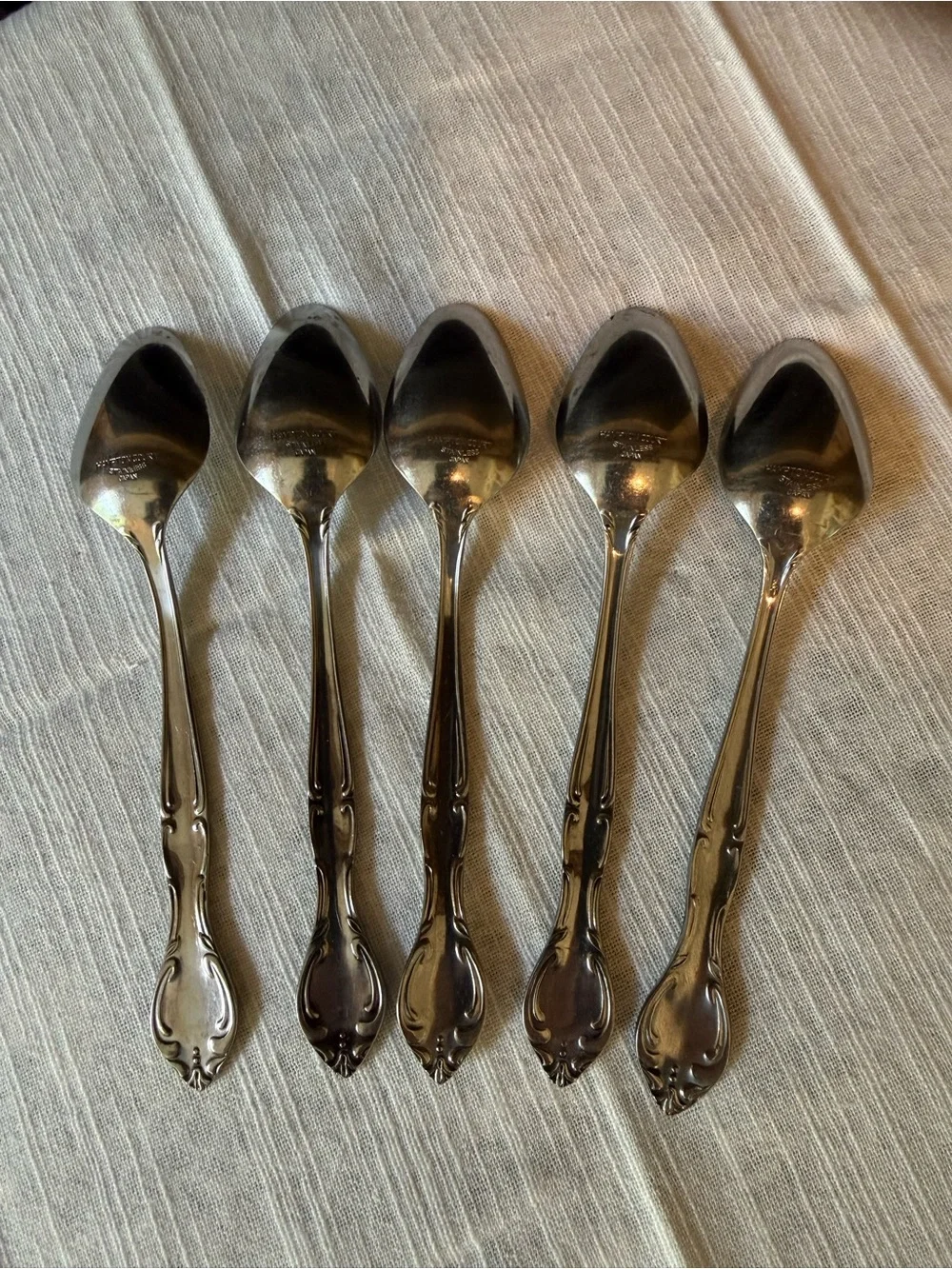 Hampton Court Japan Stainless Vintage Flatware Soup Spoons Set of 5